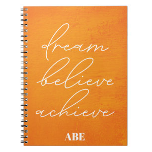 Modern Dream Tro inspirerande monogram Anteckningsbok