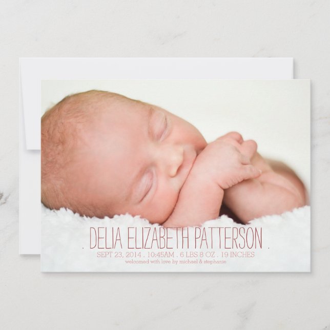 Modern Dream Two Photo Baby Birth Notice Meddelande (Framsida)