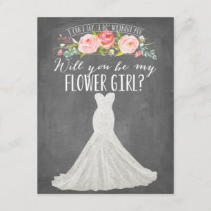 Modern Dress   Bridesmaid Inbjudningar