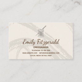Modern Dressmaker Seamstress Nål Thread Cream Visitkort