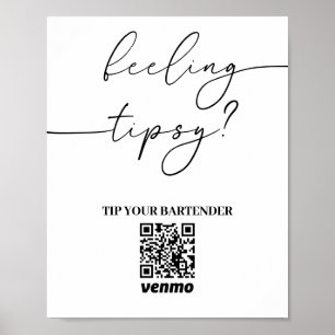 Modern dricks till din bartender QR-kod app betaln Poster