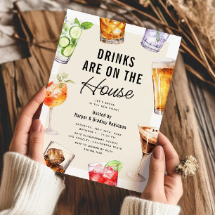 Modern Drinks Housework Party Inbjudningar