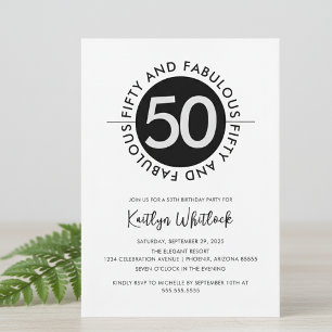 Modern dristig 50 och fantastisk 50-årsdag inbjudningar