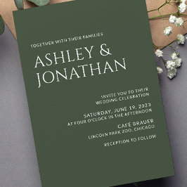 Modern dristig och minimalistisk bröllop inbjudningar