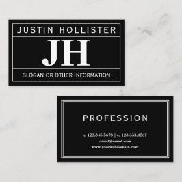 Modern Dristig Professionell | Svart & Vitt Visitkort
