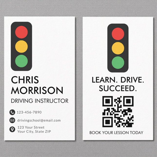 Modern drivinstruktör QR-kod Visitkort (Skapare uppladdad)