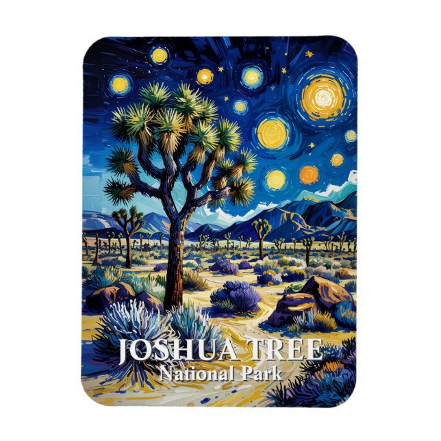Modern drömlik Joshua Tree Mojave-öken vandring Magnet (Vertikal)