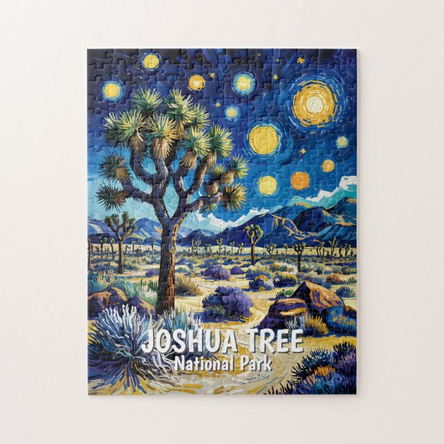 Modern drömlik Joshua Tree Mojave-öken vandring Pussel (Vertikal)