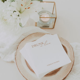 Modern "Drunk in Kärlek" Napkins för Bröllop Pub Pappersservett