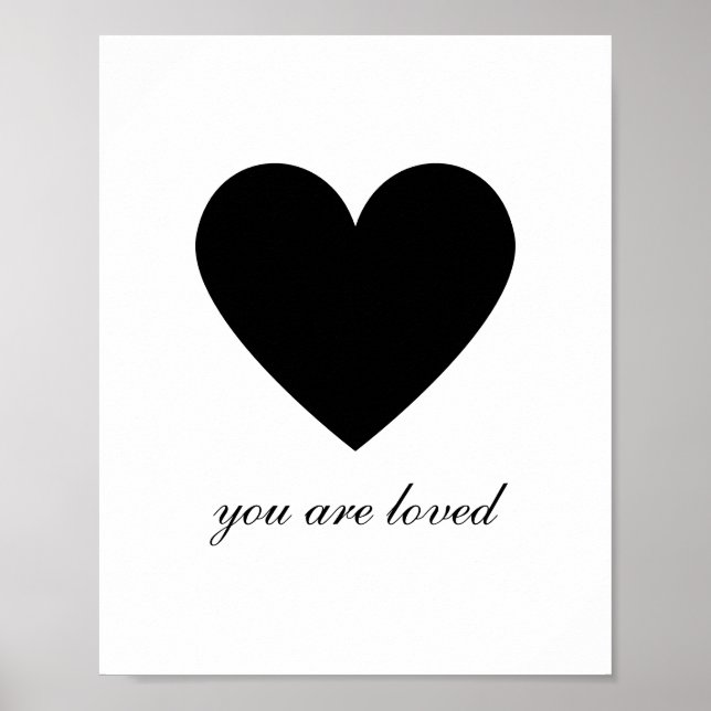 Modern Du Är Älskad Hjärta Poster (Framsidan)