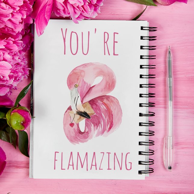 Modern du står inför Rosa Flamingo Anteckningsbok (Skapare uppladdad)