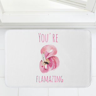 Modern du står inför Rosa Flamingo Badrumsmatta