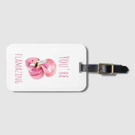 Modern du står inför Rosa Flamingo Bagagebricka