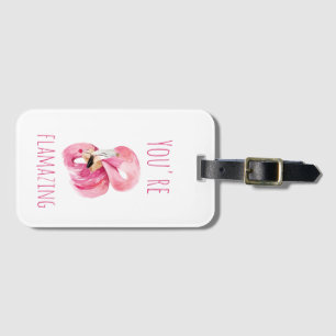 Modern du står inför Rosa Flamingo Bagagebricka