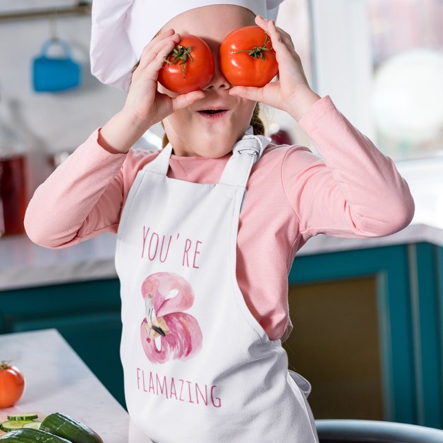 Modern du står inför Rosa Flamingo Barnförkläde (Skapare uppladdad)