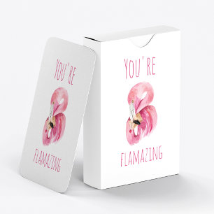Modern du står inför Rosa Flamingo Casinokort