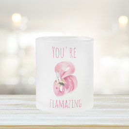 Modern du står inför Rosa Flamingo Frostad Glasmugg