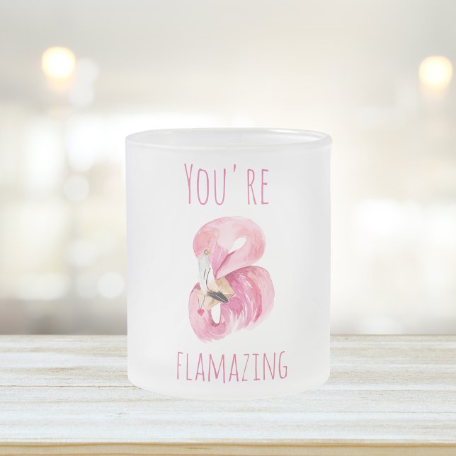 Modern du står inför Rosa Flamingo Frostad Glasmugg (Skapare uppladdad)