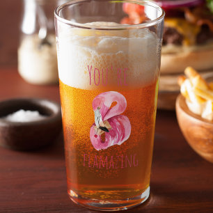 Modern du står inför Rosa Flamingo Glaskopp