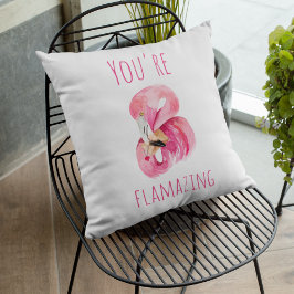 Modern du står inför Rosa Flamingo Kudde
