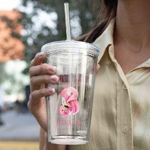 Modern du står inför Rosa Flamingo Take Away Mugg