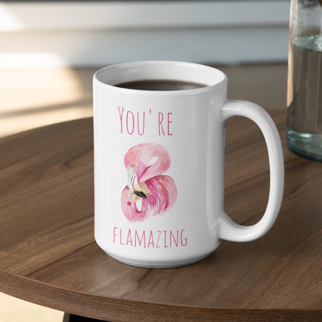 Modern du står inför Rosa Flamingo Två-Tonad Mugg (Skapare uppladdad)