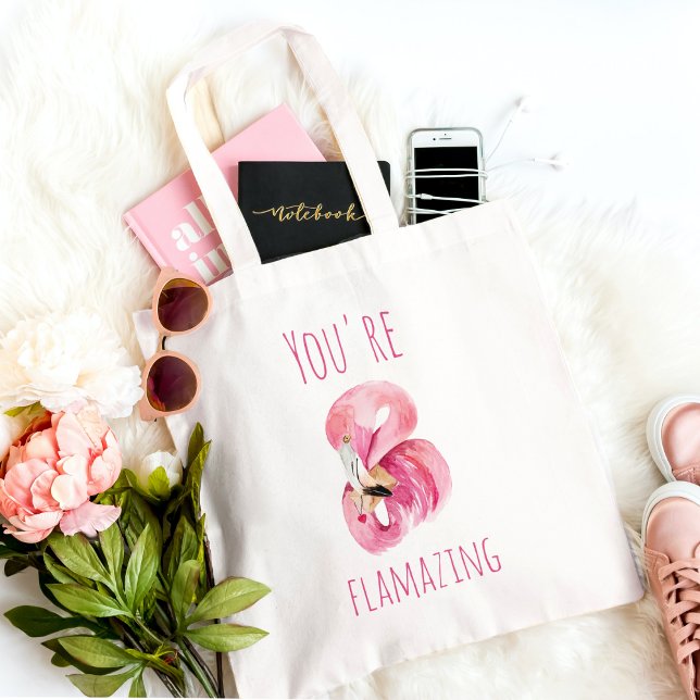 Modern du står inför Rosa Flamingo Tygkasse (Skapare uppladdad)