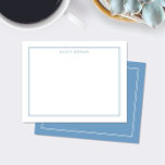 Modern dubbelgränsljusblå brevpapper anteckningskort<br><div class="desc">Denna design har en tunn dubbel ram med utrymme för namn/text högst upp. Klicka på knappen för anpassning om du vill ändra designelementen och/eller modifiera texten ytterligare! Variationer av denna design, fler färger och matchande produkter finns tillgängliga i vår butik, zazzle.com/store/doodlelulu. Kontakta oss om du vill ha denna design på...</div>