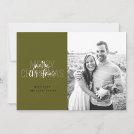 Modern Dubbla God jul i Evergreen bjudande Julkort