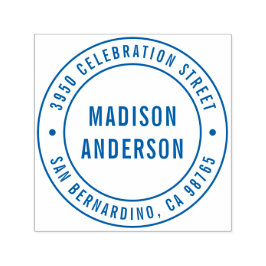 Modern Dubbla Gräns Round Returadress Självfärgande Stämpel