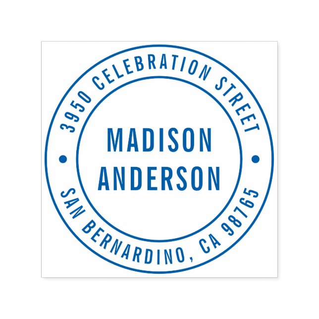 Modern Dubbla Gräns Round Returadress Självfärgande Stämpel (Design)