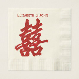 Modern Dubbla Happity Bröllop Pappersservett