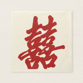 Modern Dubbla Happity Bröllop Pappersservett