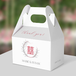 Modern Dubbla Happity Bröllop Tack Presentaskar