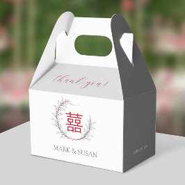 Modern Dubbla Happity Bröllop Tack Presentaskar