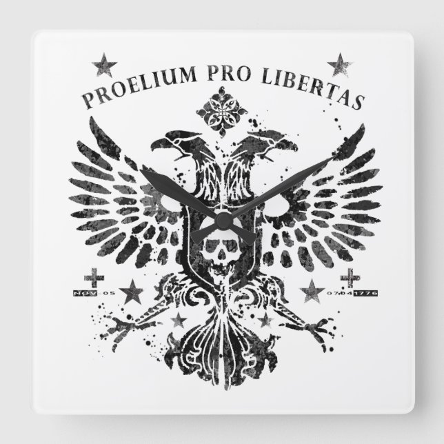 Modern Dubbla huvud - ålder Fyrkantig Klocka (Framsida)