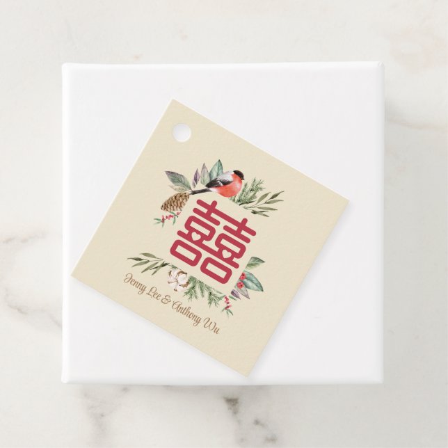 Modern Dubbla - lycka i kinesiska Bröllop Gåvor Etiketter (På plats)