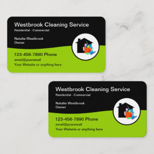 Modern Dubbla Side Städning Service Visitkort
