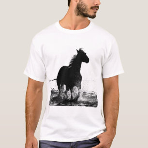 Modern Dubbla Sided Design Running Horse Manar T Shirt