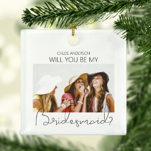 Modern Dubbla Sided Photo Bridesmaid Frieri Julgransprydnad Keramik