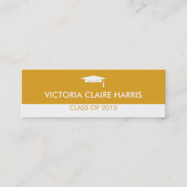 Modern dull guld-färg-blockkort studenten namn