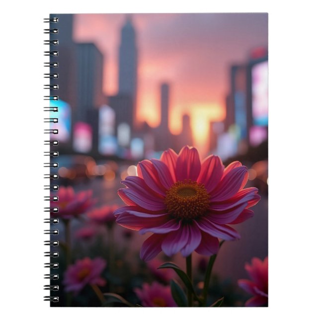 Modern Dusk Daisies Anteckningsbok (Framsidan)