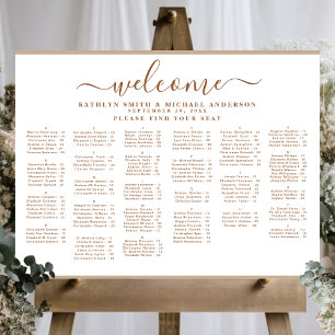 Modern Dusty Beige Bröllop Alfabetisk sittning Poster