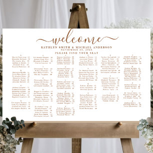 Modern Dusty Beige Bröllop Alfabetisk sittning Poster