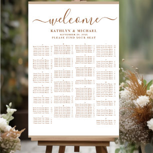 Modern Dusty Beige Bröllop Alfabetisk sittning Poster