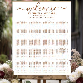 Modern Dusty Beige Simple Bröllop 16Bord-sittplats Poster