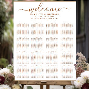 Modern Dusty Beige Simple Bröllop 16Bord-sittplats Poster