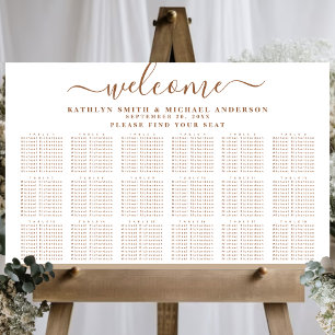 Modern Dusty Beige Simple Bröllop 18 Bord säten Poster