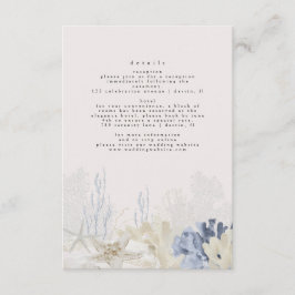 Modern Dusty Blue Beach Wedding Tilläggskort