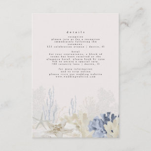 Modern Dusty Blue Beach Wedding Tilläggskort
